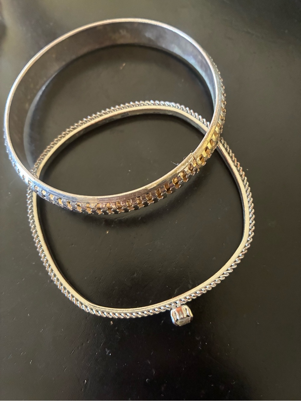 Silver-Tone Women’s Bangle Set - Elegant Silver Bracelets